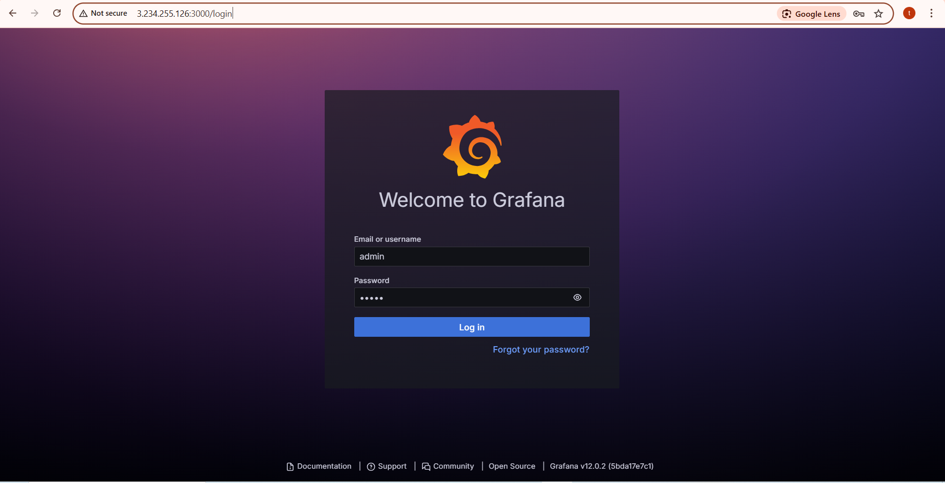Grafana Login